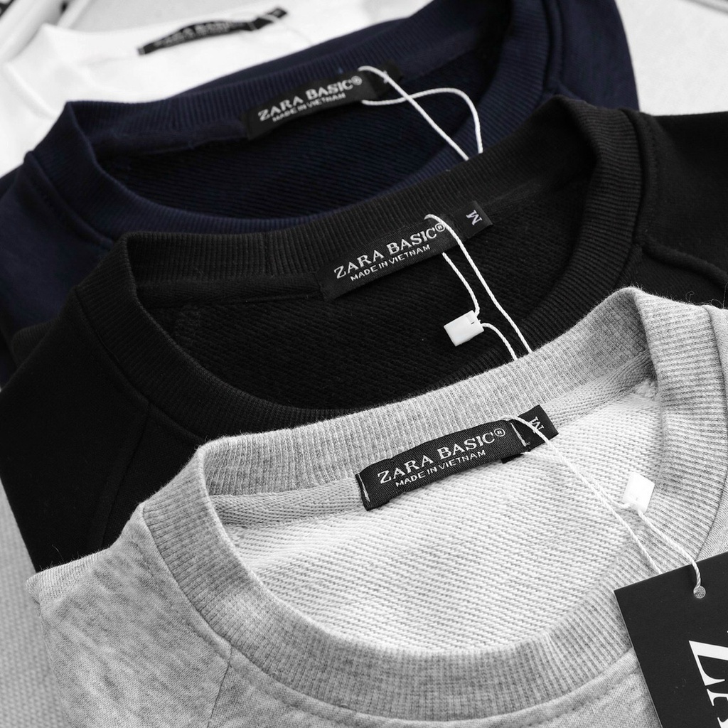 Áo thun tay dài Sweater màu trơn Unisex Cotton nỉ chân cua mềm mịn thấm hút tốt - 4 màu