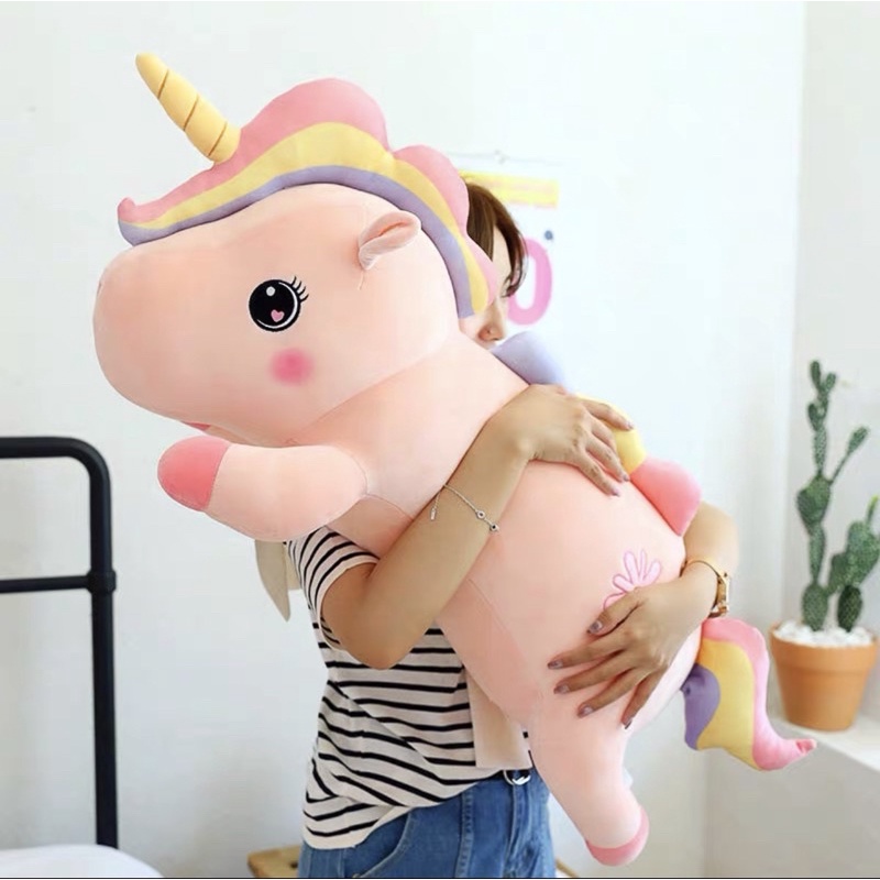 Gấu bông unicorn ⚡RẺ VÔ ĐỊCH⚡ gối ôm Ngựa kỳ lân ,ngựa pony một sừng vải nhung co dãn 4 chiều siêu mềm mịn