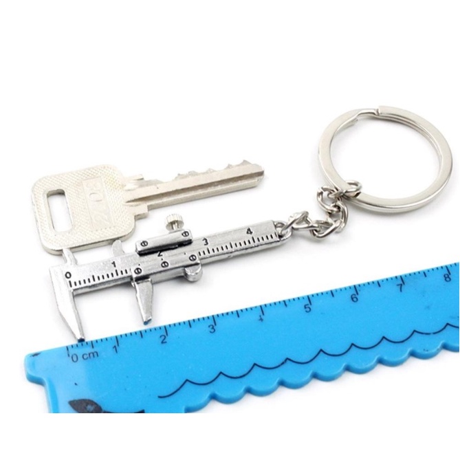 Móc khóa kiêm thước kẹp mini có thể điều chỉnh đo thân tối đa phi 45