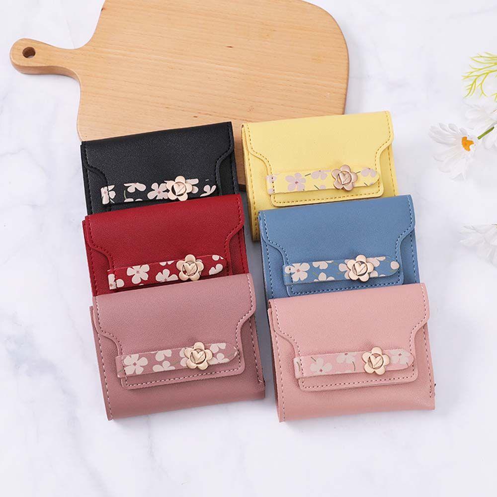 QQMALL Ví Đựng Tiền Xu Dạng Gập In Họa Tiết Thời Trang Cho Nữ