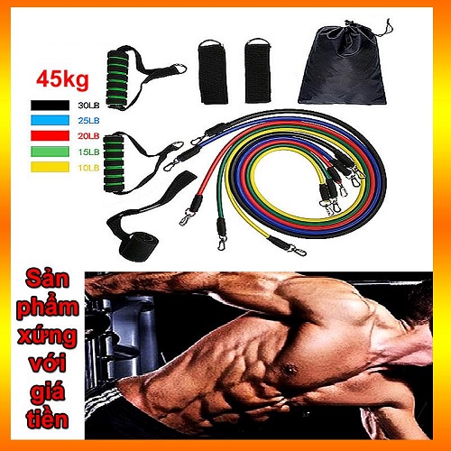 [ 𝑯𝑨̀𝑵𝑮 𝑳𝑶𝑨̣𝑰 1 ] Bộ 5 Dây Ngũ Sắc Tập Full Body 11 𝑴𝑶́𝑵  Dụng Cụ Tập Gym dụng cụ tập kháng lực tại nhà