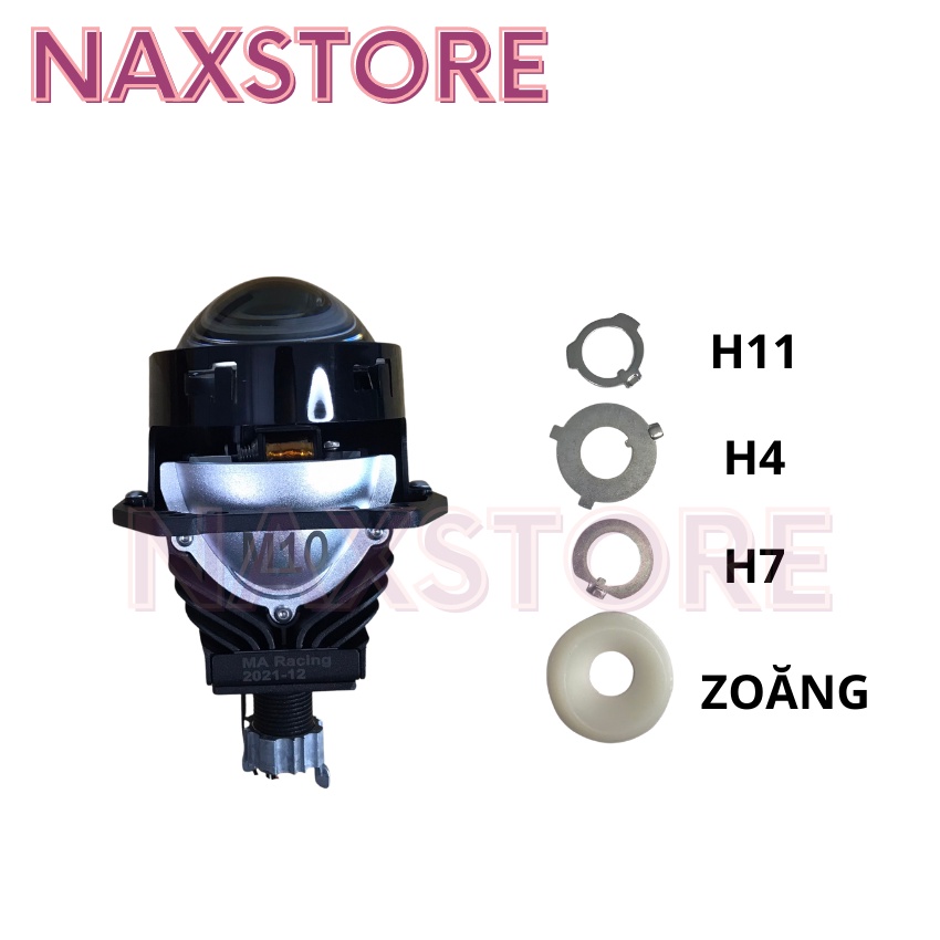 Đèn pha led bi cầu 3.0 siêu sáng lens tím kèm phụ kiện chân đèn H4 H7 H11