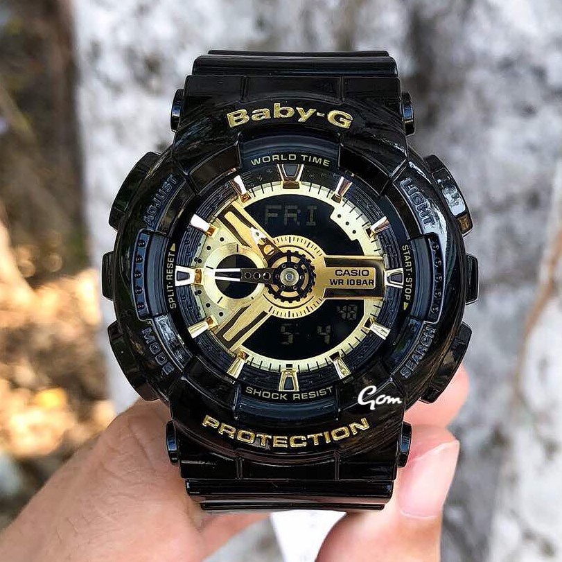 Đồng hồ Casio Baby-G Nữ BA-110 Black Gold - Bảo Hành 12 tháng - Chất Lượng Cao Cấp