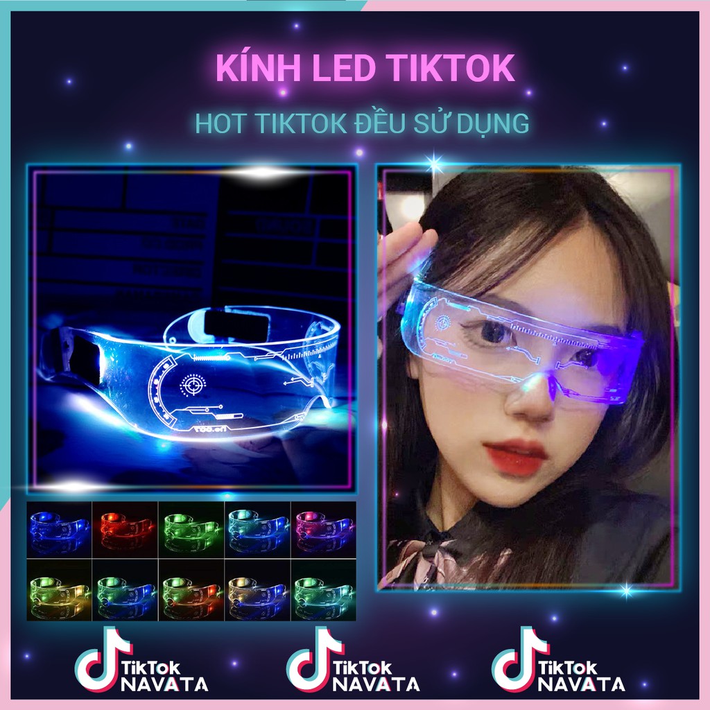 Kính Led TikTok Kính phát sáng 3D nhấp nháy, hỗ trợ quay video TikTok triệu views cực ảo