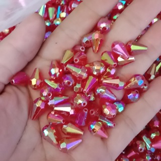 Khoảng 400 Hạt cườm giọt cừ dài 1cm gói 100gr