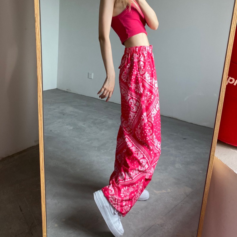 Happy-store ❤️ Quần Vải Ống Rộng Nam Nữ Unisex Quần Jogger Thể Thao Ulzzang Dây Rút Ở Gấu Quần - 2 Màu Trắng Hồng