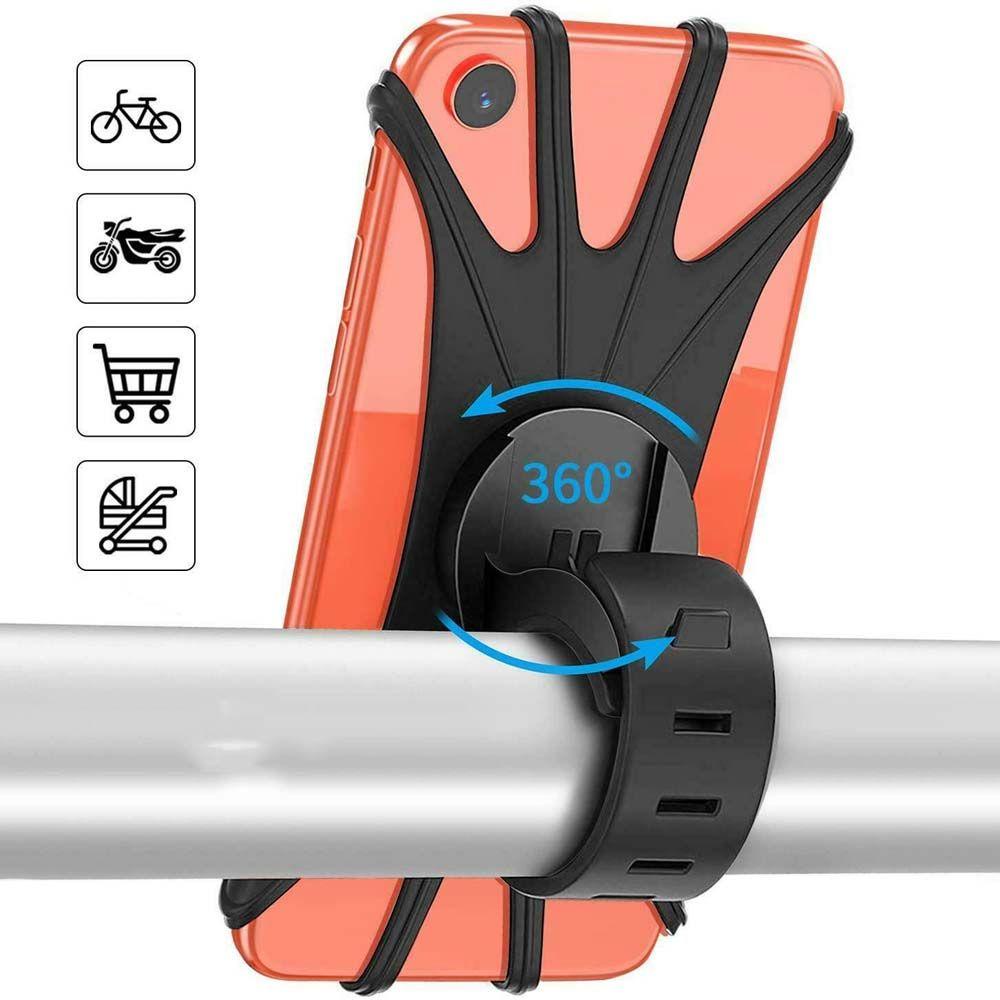 Giá Đỡ Điện Thoại Silicon Mềm Chống Sốc Chống Trượt Gắn Tay Lái Xe Đạp Điện