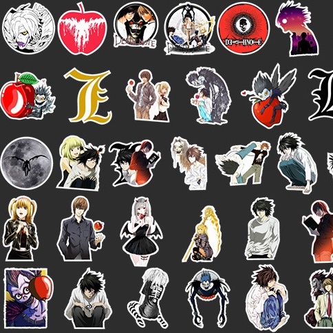 50/25/10 Nhãn Dán Họa Tiết Anime DEATH NOTE Trang Trí Laptop Hành Lý Ván Trượt Xe Máy