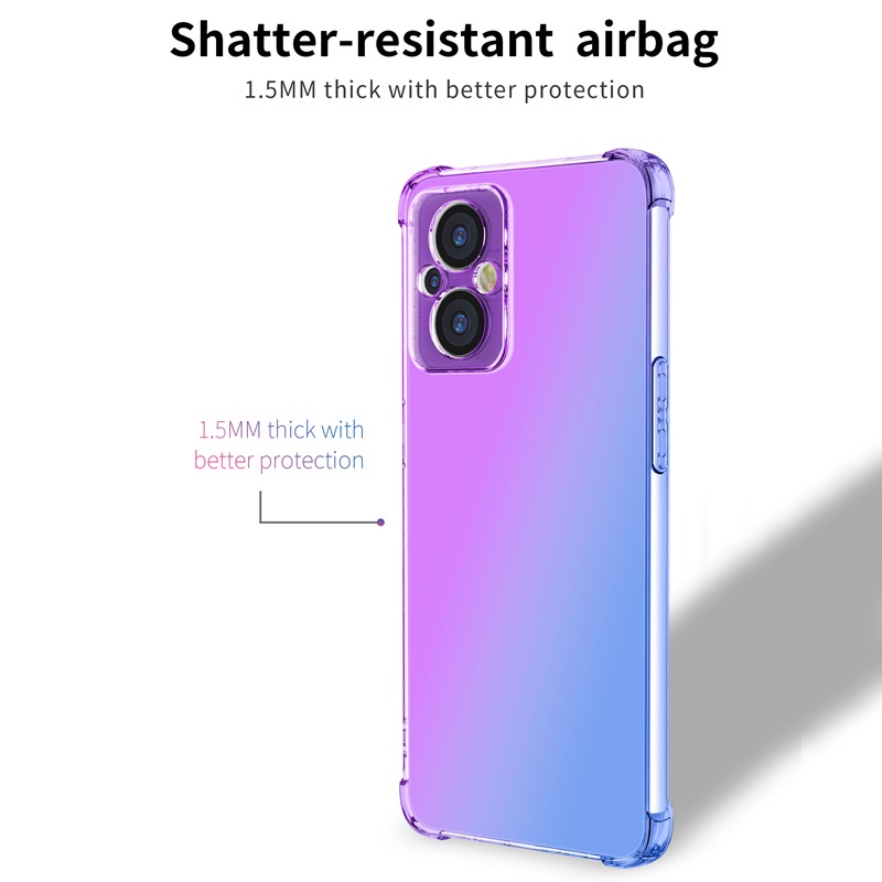 Ốp Điện Thoại Mềm Chống Sốc Màu Gradient Cho OPPO Reno 8Z 5G OPPO Reno 7Z 6 Z 5G