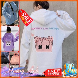 FREESHIP_ÁO KHOÁC NỈ NGOẠI A Sweat Disaster (HD1100 - Dây Kéo Bánh Kem)