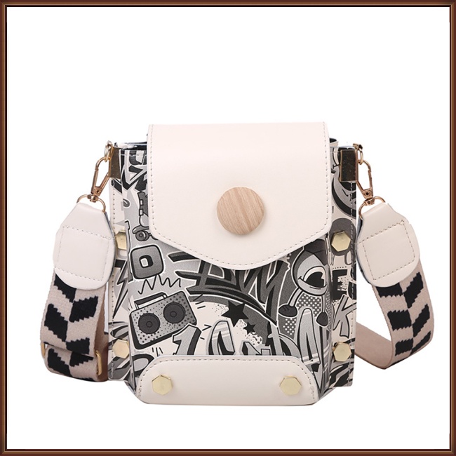 Túi Đeo Vai Hình Vuông Cỡ Nhỏ Họa Tiết Graffiti Thời Trang Cho Nữ