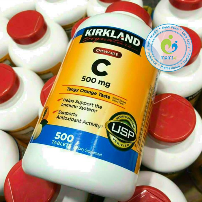 Vitamin C  tăng cường đề kháng, đẹp da cho người từ 2 tuổi trở lên Kirkland Vitamin C 500mg, USA