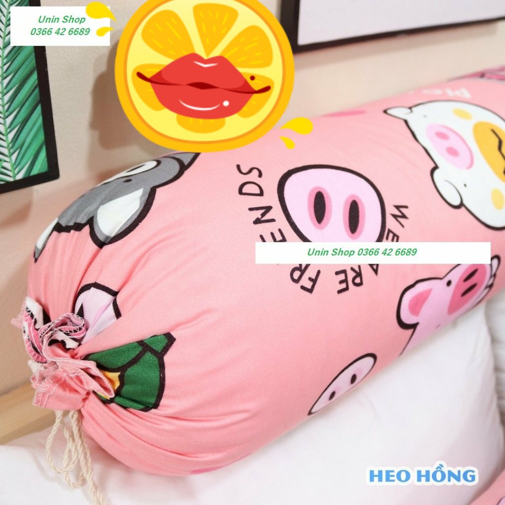 (Hot sale) Vỏ gối ôm poly cotton mẫu Đào Cam, áo gối dài nhiều mẫu đẹp, bao gối ôm người lớn 30x100cm có dây dù rút kéo