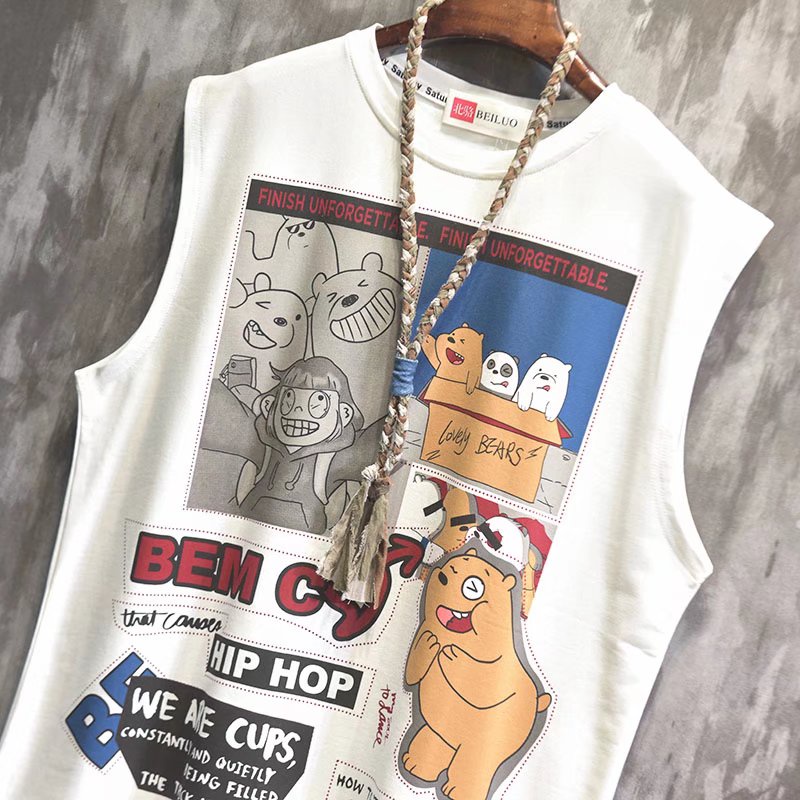 Áo Thun Ba Lỗ In Hoạt Hình Anime Phong Cách Harajuku Thời Trang Cho Nam Và Nữ