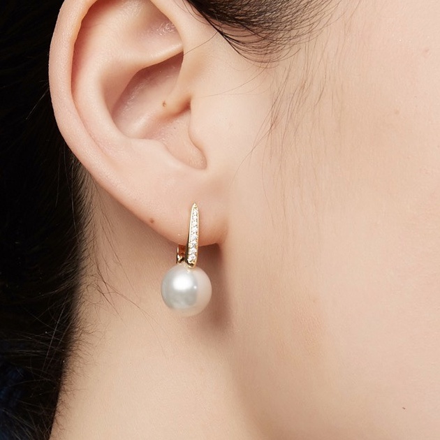 🔥🔥🔥Mạ vàng 18k, trang sức hoa tai ngọc trai và hoa tai kim cương