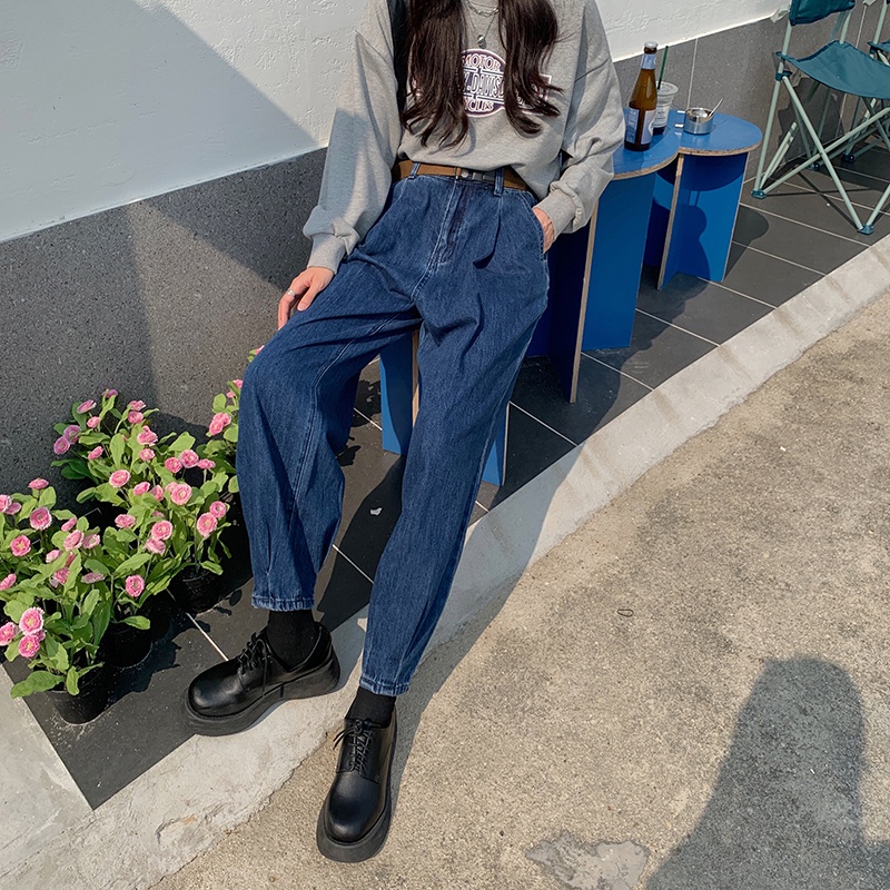 Quần Denim Lưng Cao Ống Đứng Phong Cách Mới 45434