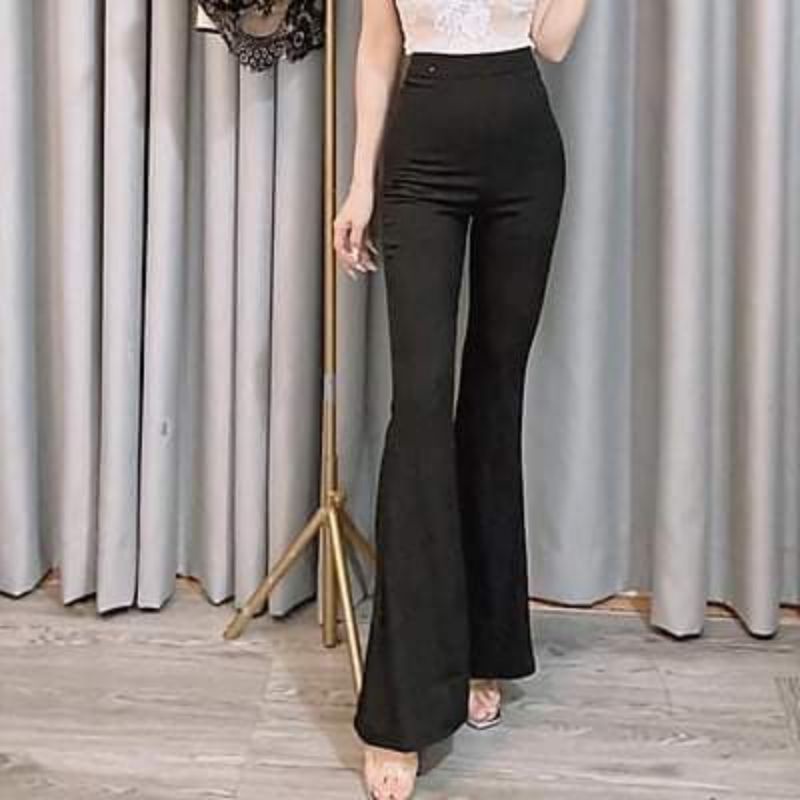 Quần Ống Loe Thun Lưng Cao Siêu Tôn Dáng Legging Nữ Có big size 38 đến 80 kg