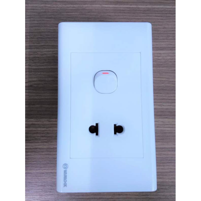 hàng mới Mặt điện 1 ổ cắm 1 công tắc S18a Sino - Vanlock