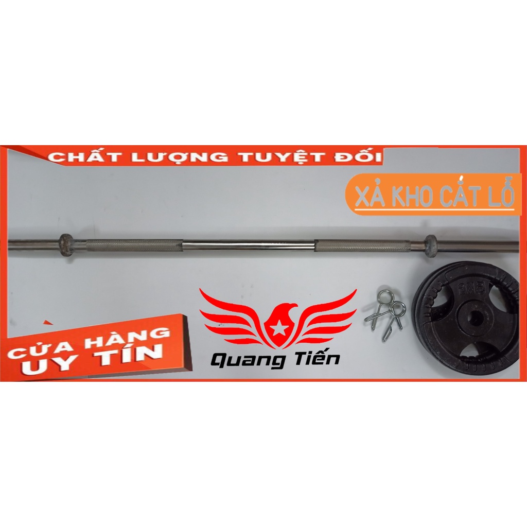 Đòn đẩy tạ inox 1,2 m phi 30 chốt kẹp (thanh lý)