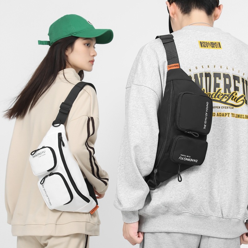 Túi Đeo Chéo Ngực Bằng Nylon Thời Trang Hàn Quốc Cho Nam