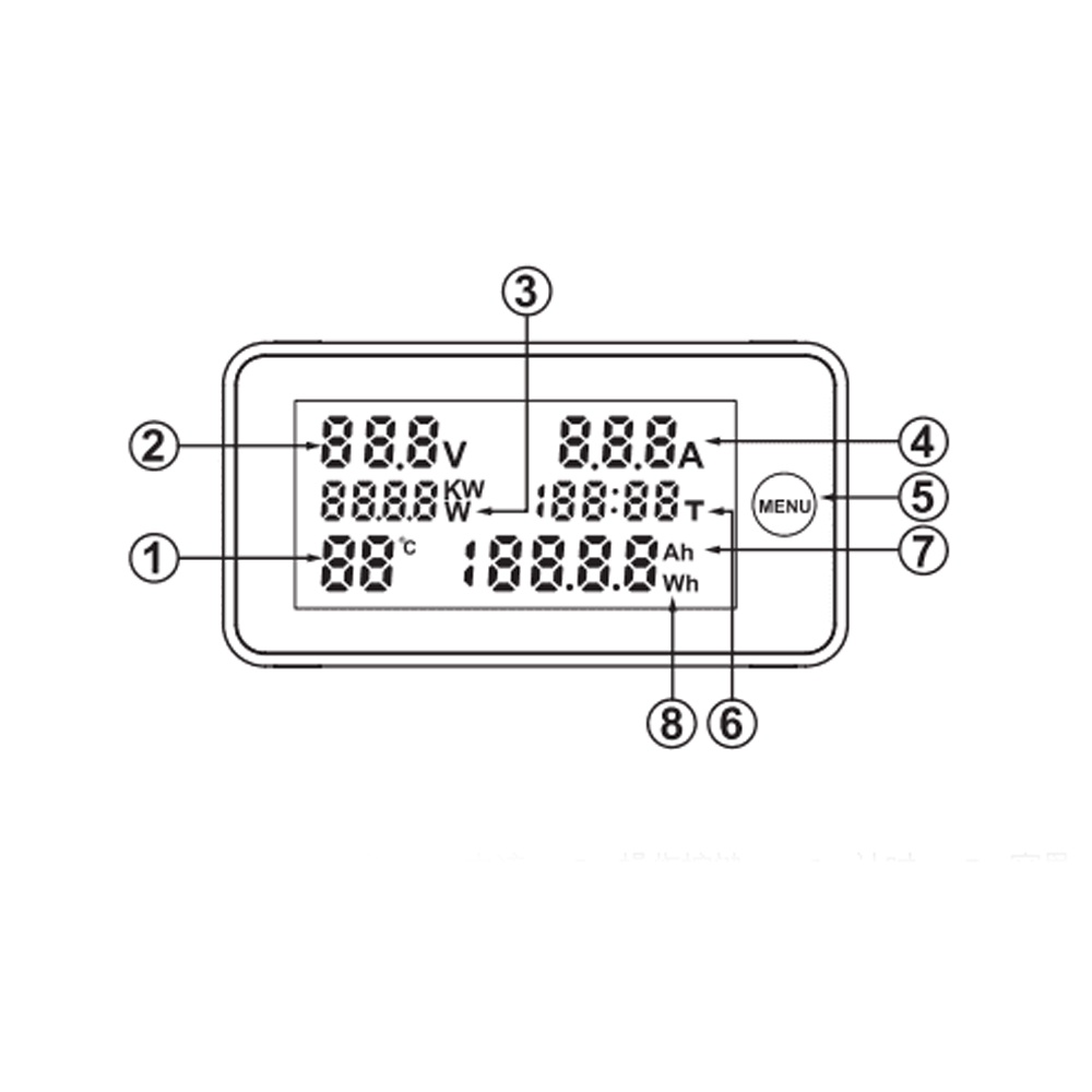 Thiết bị đo nhiệt độ pcbfun Kws-Dc200 Dc 0-200v 10 / 50 / 100a tích hợp đèn led chuyên dụng