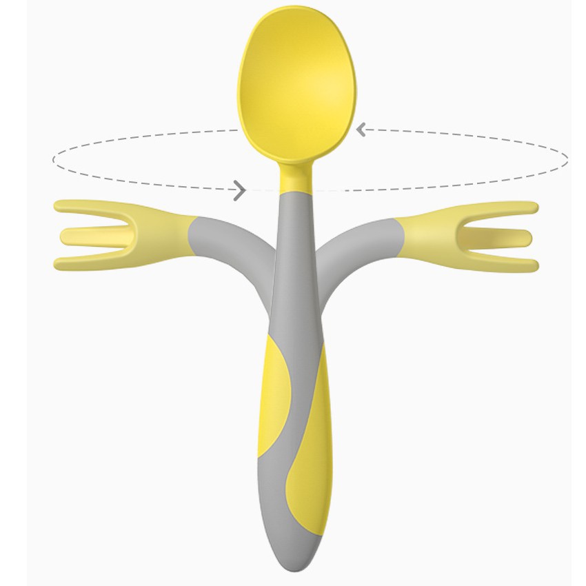 Thìa Dĩa Ăn Dặm Bẻ Cong Tập Ăn Tập Xúc Misuta Hàng Cao Cấp Loại 1
