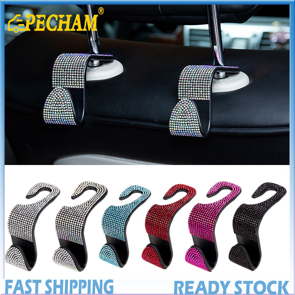Móc treo đồ gắn lưng ghế xe hơi PECHAM đính đá giả kim cương tiện dụng