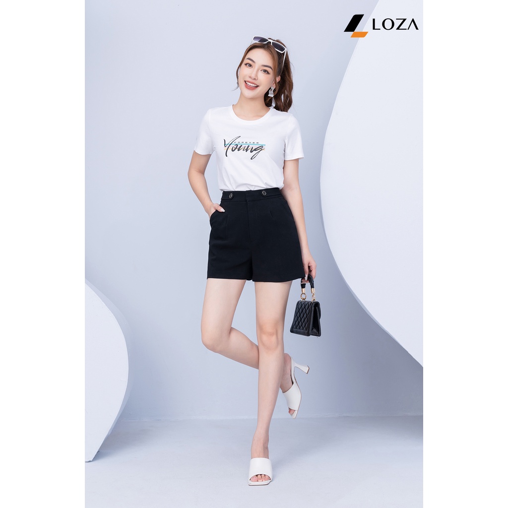 Áo phông in chữ Young chất liệu Cotton Compact form vừa LOZA - VT702108