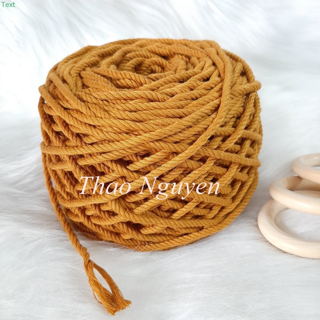 (ẢNH THẬT) Dây thừng se macrame, dây cotton. MÀU VÀNG MUSTAND .