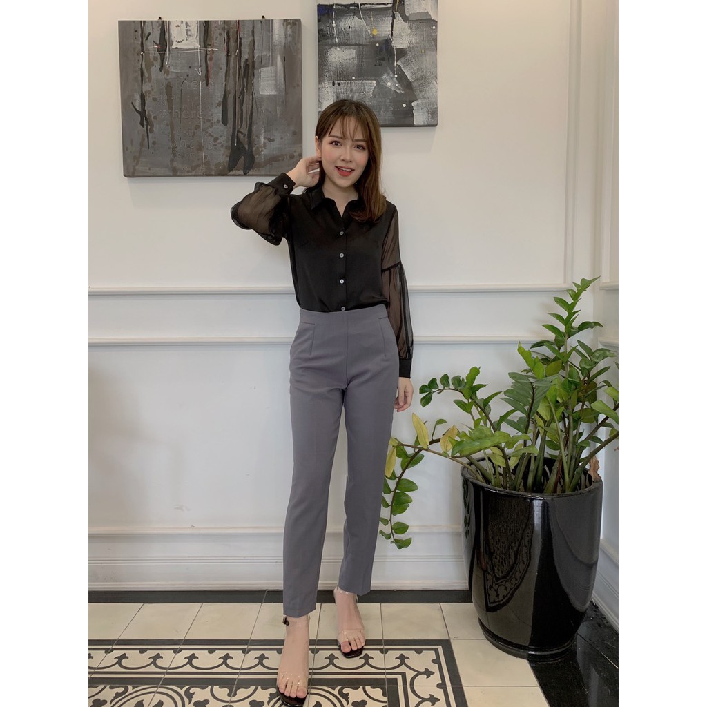 Quần tây nữ, Quần baggy khóa sườn fom chuẩn lên dáng đẹp Lake fashion | BigBuy360 - bigbuy360.vn