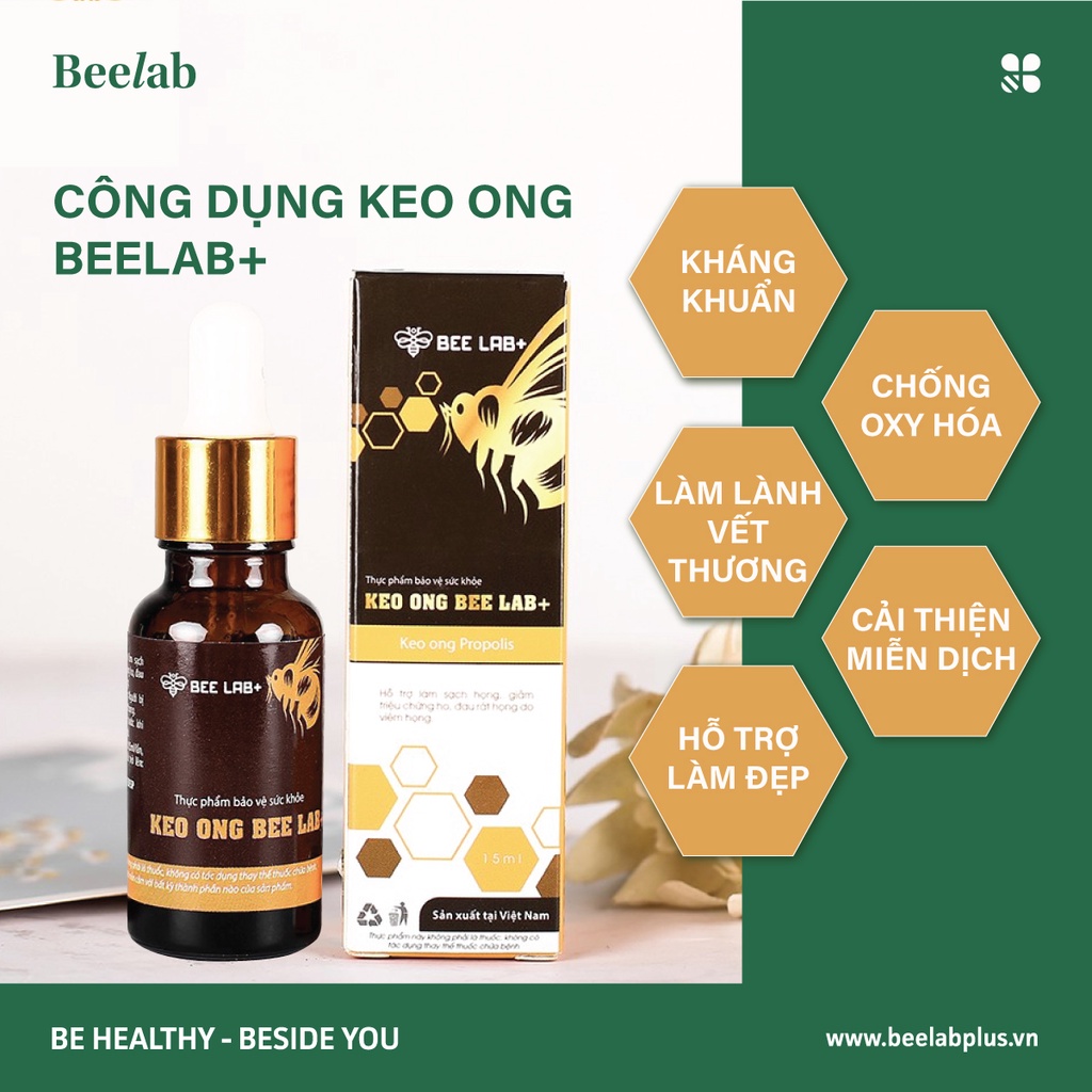 Keo Ong BeeLab+ Tinh chất keo ong Propolis Giảm Ho, Đau Ngứa Rát Họng Tăng Cường Hệ Miễn Dịch