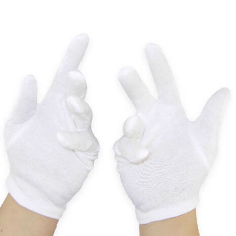 Găng Tay Cotton Mềm Mại Bảo Vệ/Kiểm Tra Trang Sức/Đồng Xu Màu Trơn