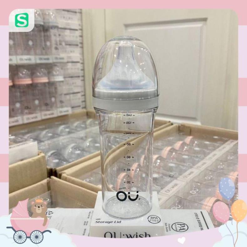 Bình Sữa OU WISH (ouwish) Nội Địa Hàn Quốc 140ml/260ml TẶNG KÈM Nắp Đậy