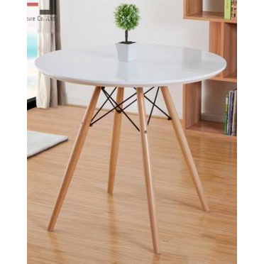 Bàn Eames Tròn Chân Gỗ Sồi Cao Cấp, Bàn Cafe Tròn Bàn Ăn Gấp Gọn Thông Minh D80 Cm