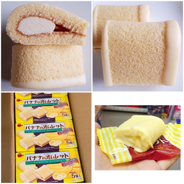 Bánh bông lan chuối xếp Bourbon