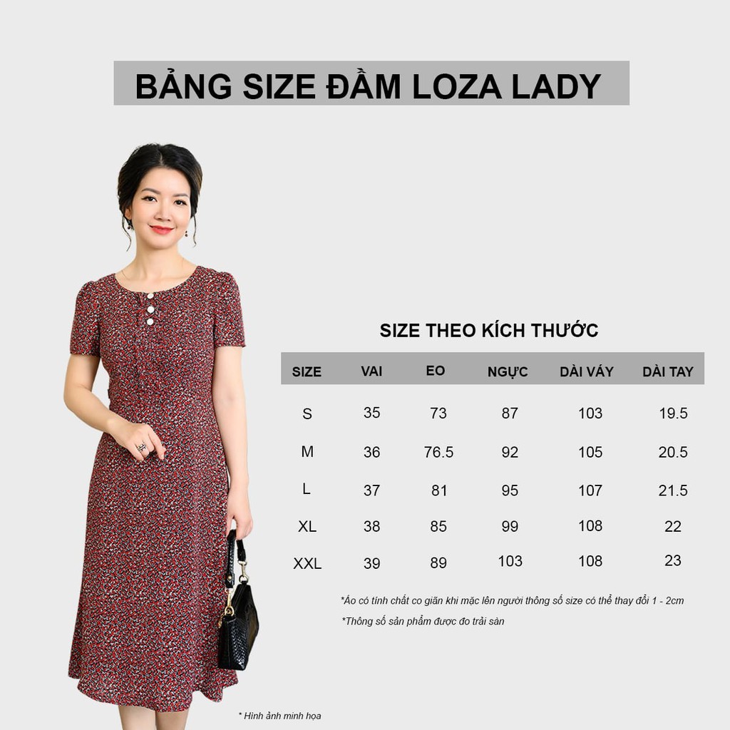 [Mã FAMALLT5 giảm 15% đơn 150k] Đầm hoa trung niên LOZA- LAD03108