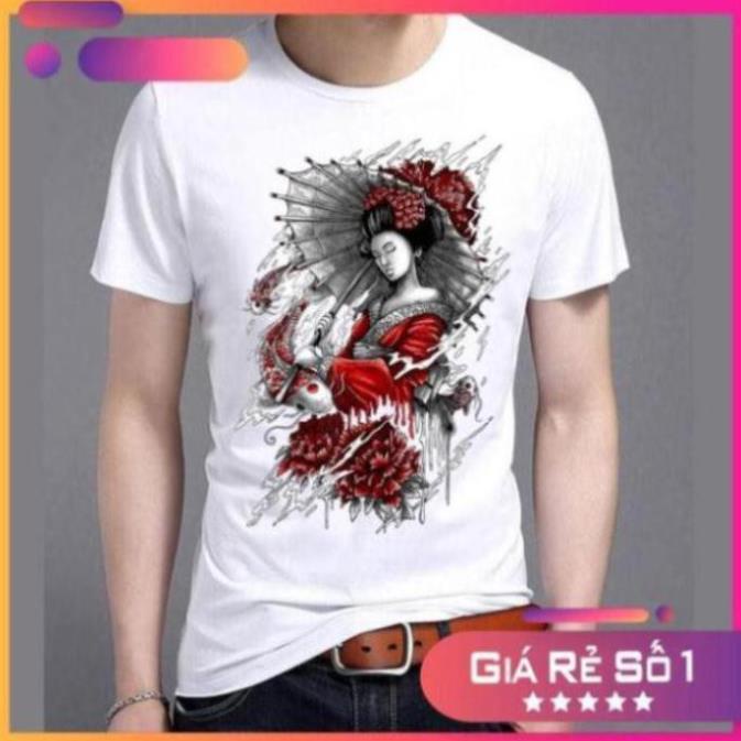 [ÁO THUN IN ĐỒNG GIÁ 65K TOÀN SHOP] - [GIẢM SẬP SÀN] Áo thun nam nữ geisha Nhật Bản 13
