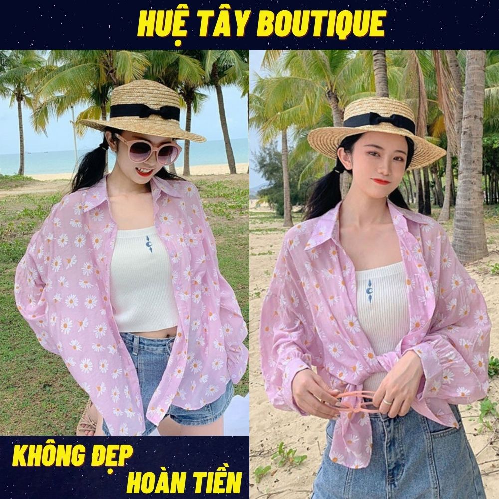 Áo sơ mi, áo kiểu nữ 2 món hoạ tiết cúc tím đủ size S M L SKUA-20