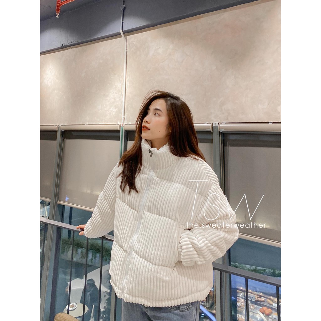 Áo phao nhung gân dáng ngắn | BigBuy360 - bigbuy360.vn