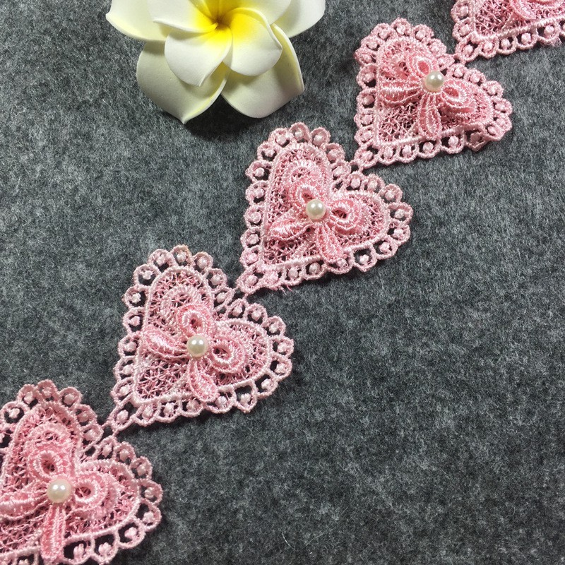 Dây trang trí phối ren hình trái tim DIY