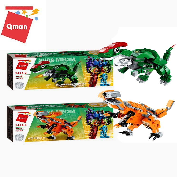 LEGO QMAN 1414 - Bộ Đồ Chơi Xếp Hình Siêu Robot Người Máy Khủng Long - 6 Mẫu Trong 1, với 456 Chi Tiết Ghép Hình Cho Bé