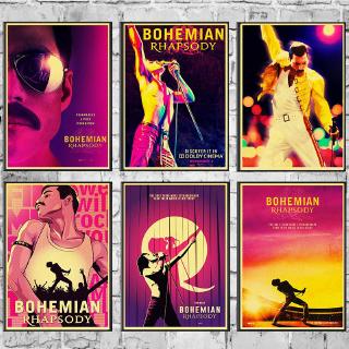 Poster Phim Bohemian Rhapsody Freddie Mercury Queen 2018 Phong Cách Vintage