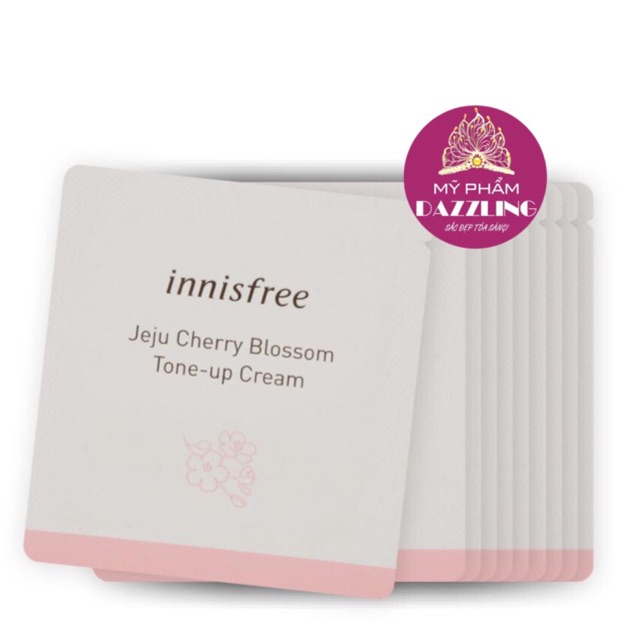 Combo 5 Gói Kem Đào Nâng Tone Da Trắng Hồng Innisfree Tone Up Cream 1ml