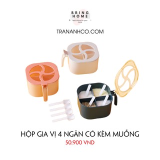 Hộp đựng gia vị chia 4 ngăn