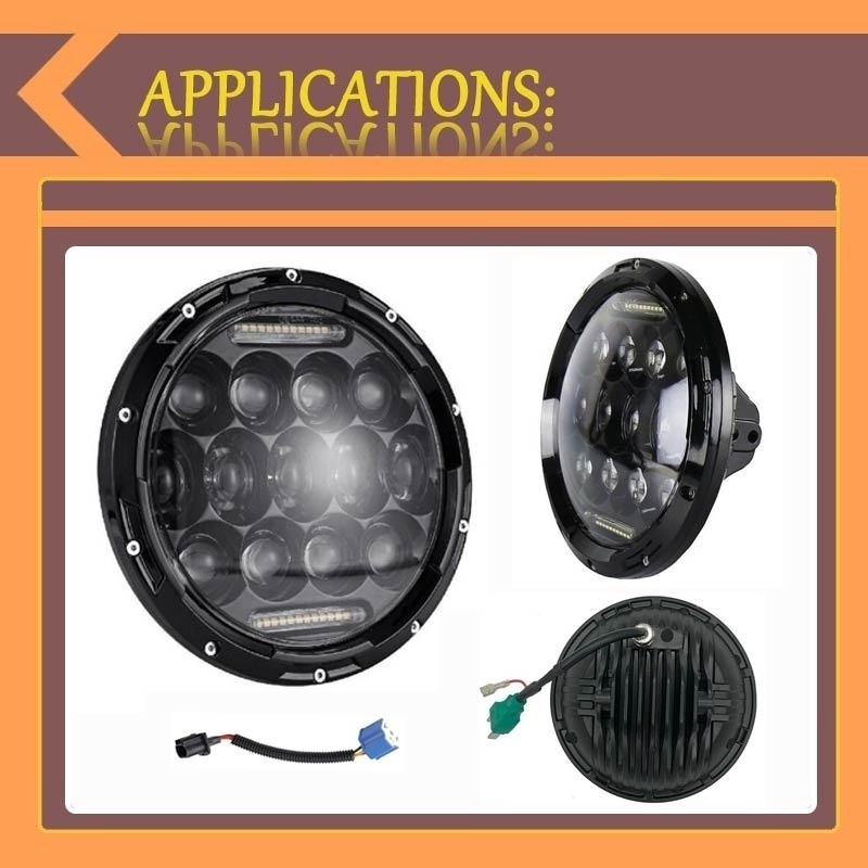 7 Inch LED Headlights Car Light Hi-Lo Beam Black Motorcycle Headlight Offroad Truck Light Bar Car Lights Atv Accessories