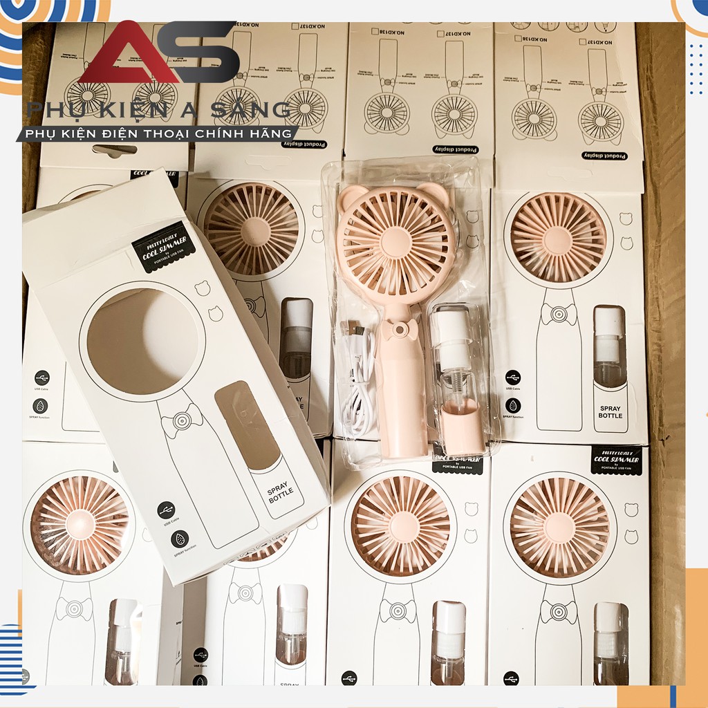 [ Có Video ] Quạt Phun Sương Cầm Tay Nhỏ Gọn Portable usb Fan KD 137 KD138 [ Full box + cáp sạc ] | BigBuy360 - bigbuy360.vn