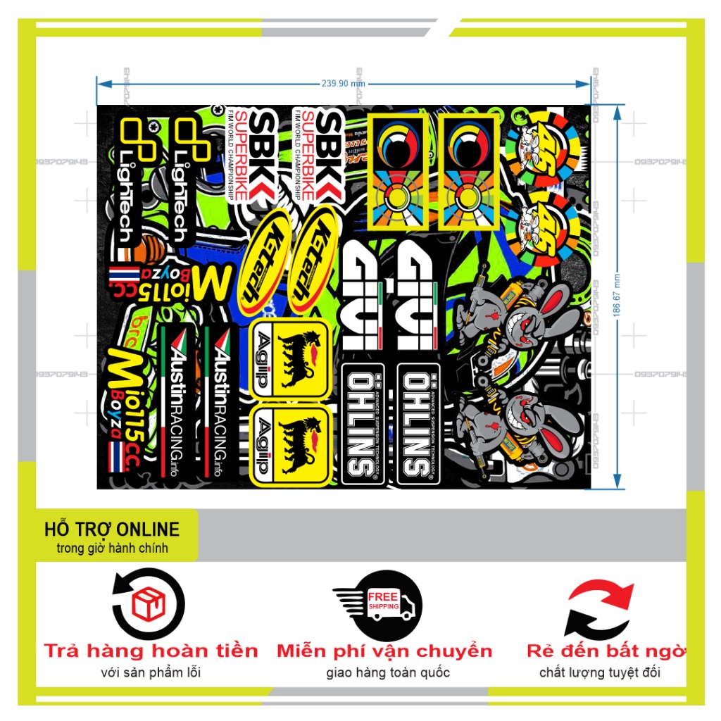 LOGO STICKER THỎ GIVI 008 - DUNG DECAL