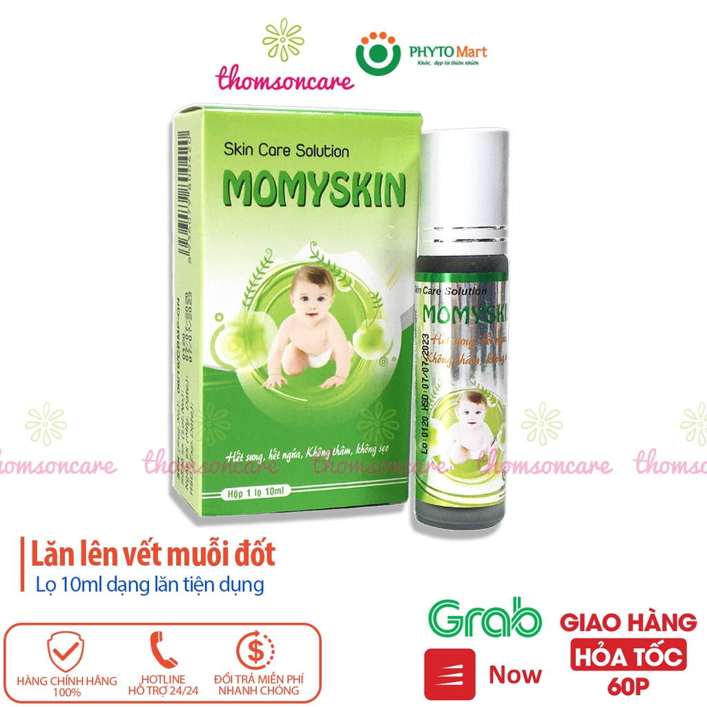 Lăn muỗi đốt Momyskin lọ 10ml dạng bị lăn từ thảo dược, giảm ngứa liền sẹo cho bé và người lớn