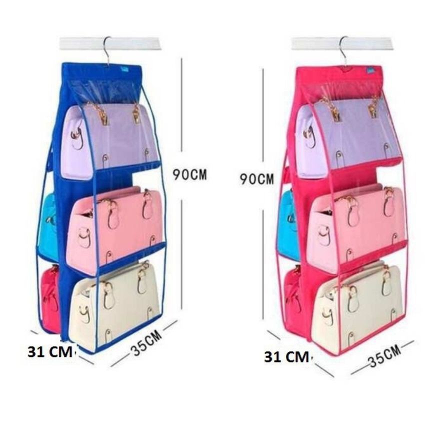 🌻 Túi Treo Giỏ Xách  Giá Treo Túi Xách 6 Ngăn 3 Tầng Cao Cấp Chống Bụi NC5016 🌻