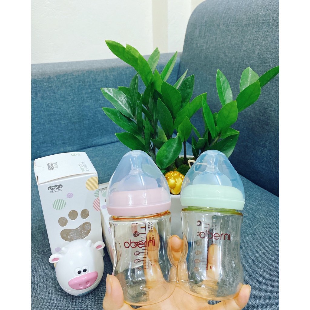 Bình Sữa,Bình Sữa Sơ Sinh Oberni Cho Bé, Dung Tích 180ml Chất Liệu PPSU Cao Cấp